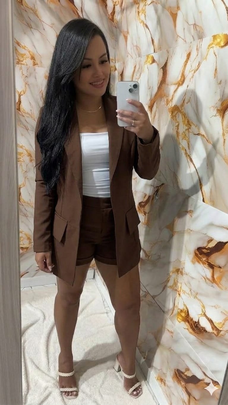 Conjunto Feminino Alfaiataria Short e Blazer NK Modas - Imagem 2